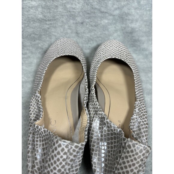 Vionic Ballet Flats 7 Alexa Metallic Lizard Orthotic Shoes Silver Nappa Leather - Picture 5 of 16